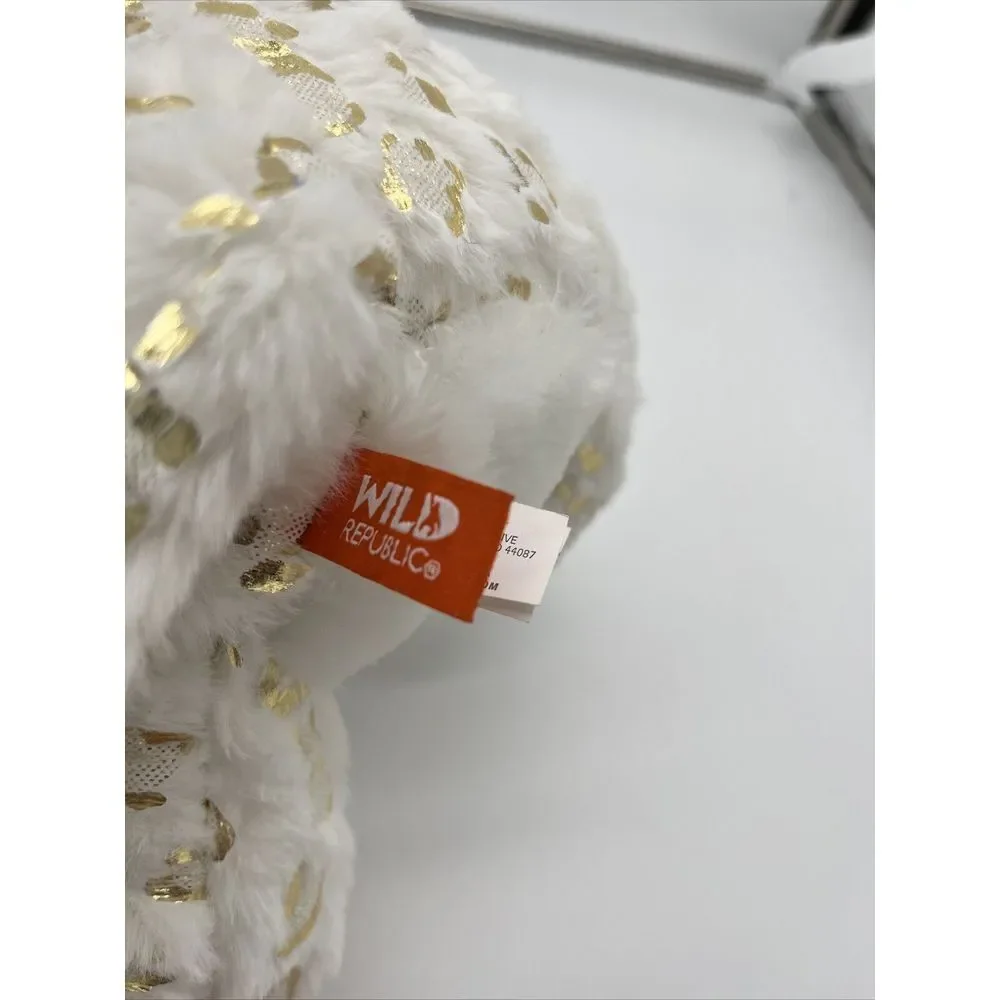 Wild Republic Foilkins‎ White Snow Leopard Gold Spots Plush Stuffed Animal 18